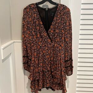 Greylin Black and Orange Floral Dress